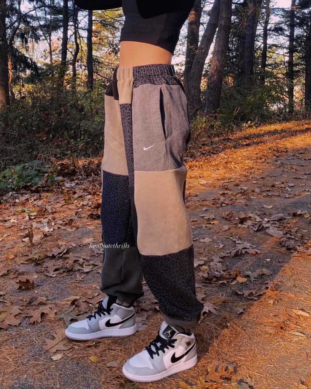 (XS/S) Diamond Leopard Reworked Joggers