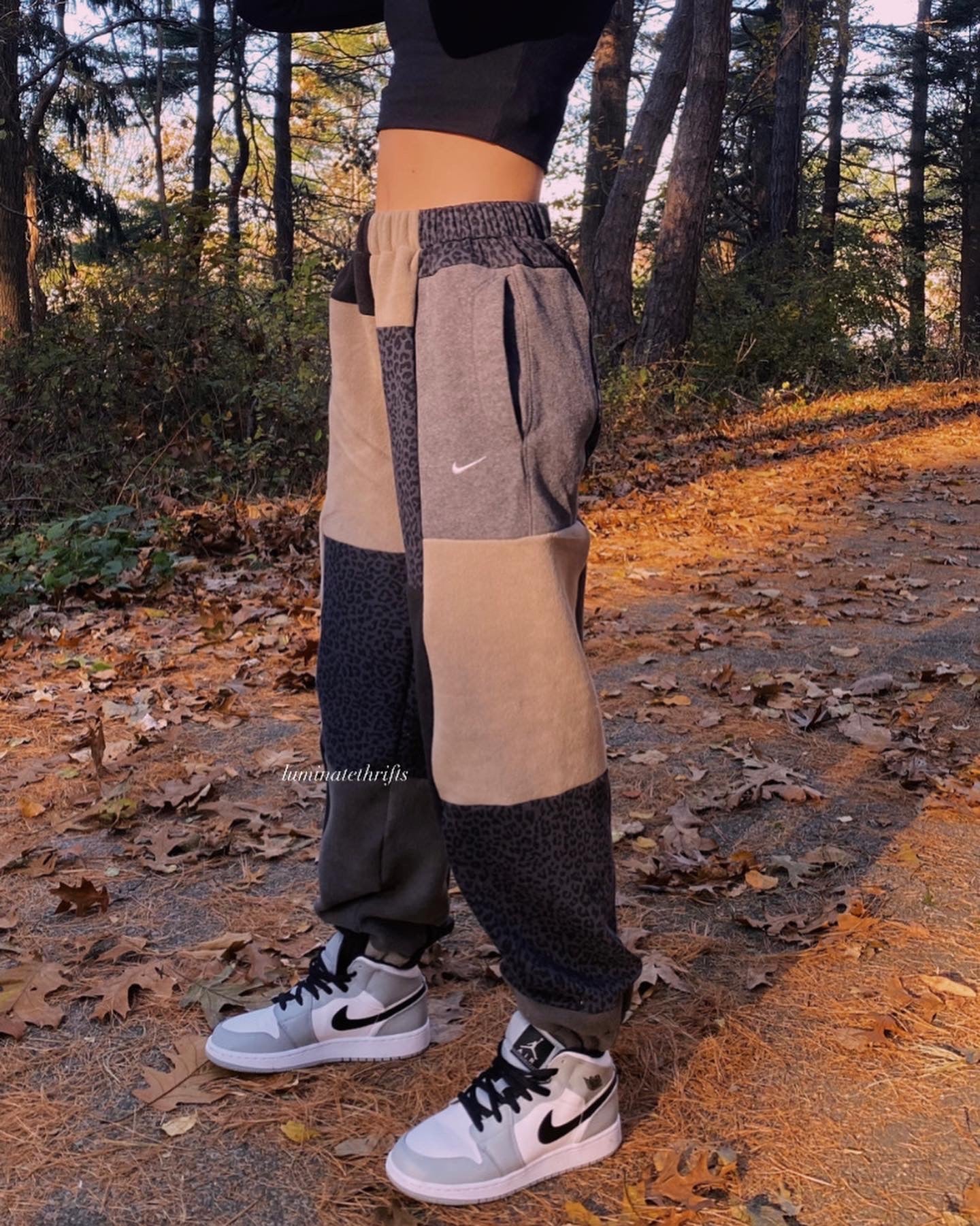 (XS/S) Diamond Leopard Reworked Joggers