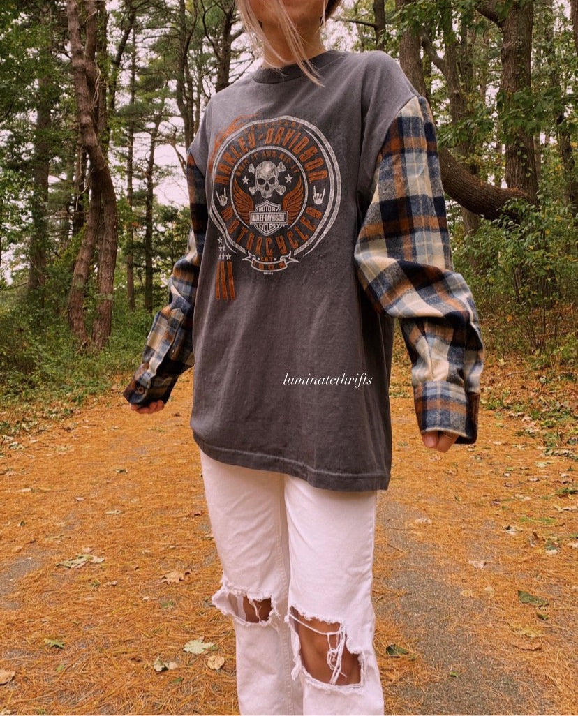 Flannel X Harley Reworked Tee