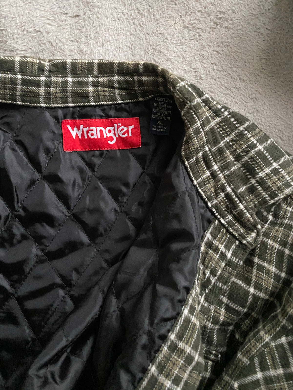 (L/XL) Wrangler Thermal Lined Flannel Shacket