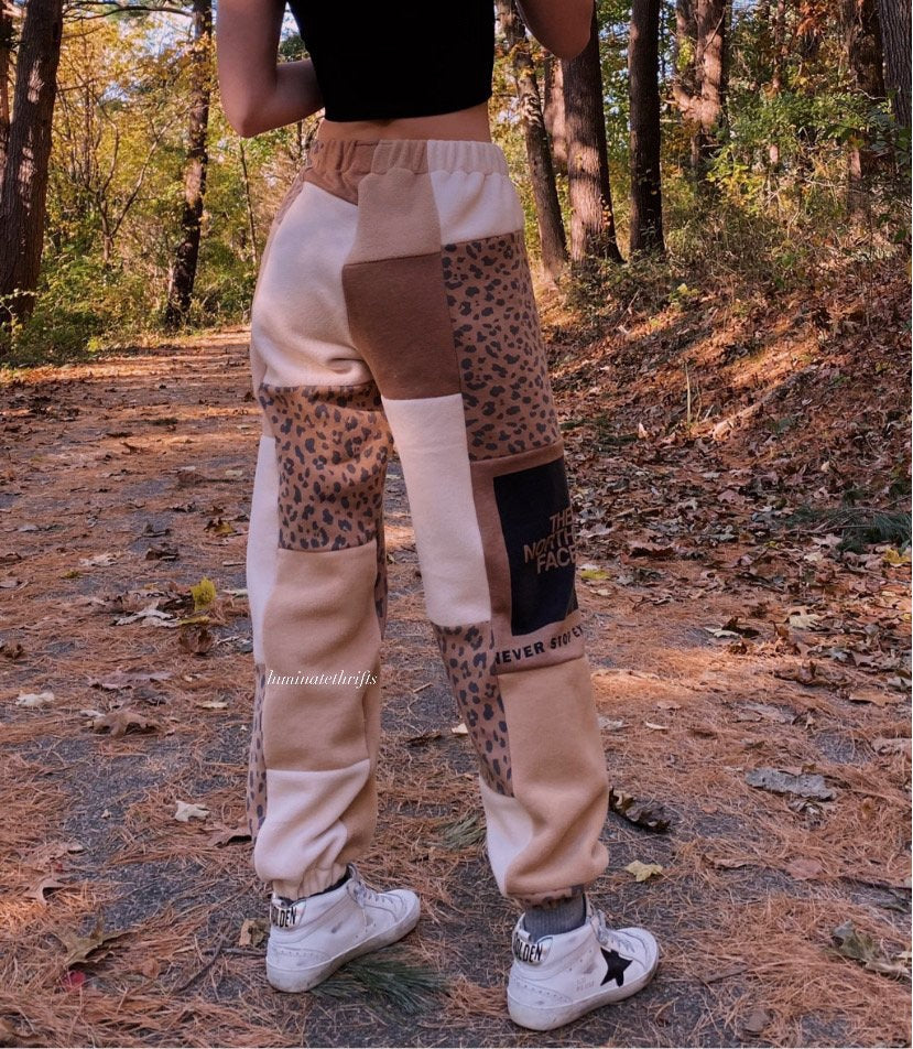 (XS-M) Dark Neutral Leopard Reworked Joggers