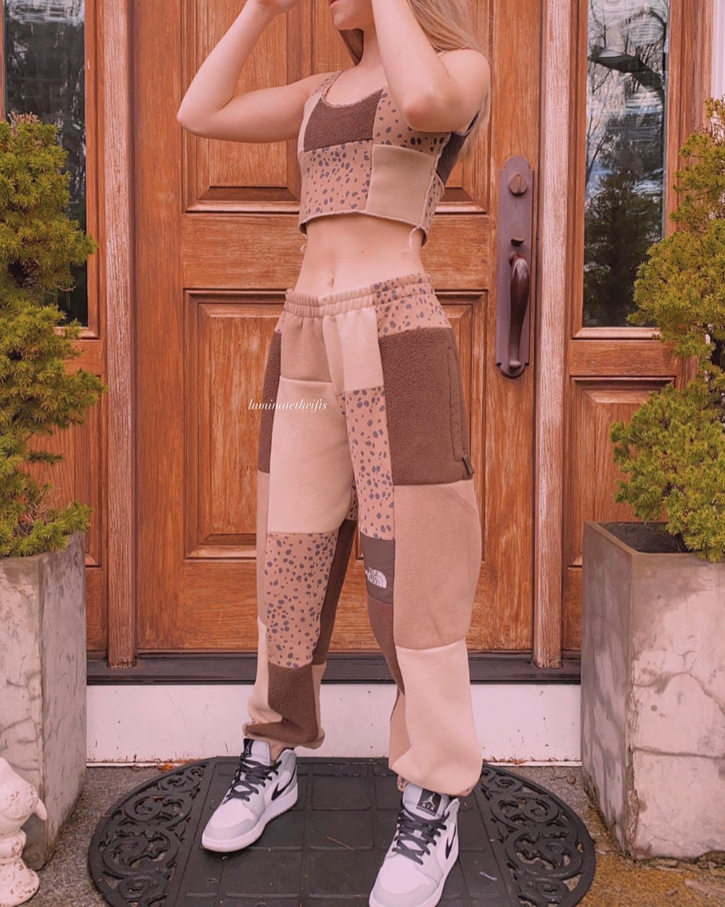 (S/M) Rustic Acorn Reworked Jogger Set