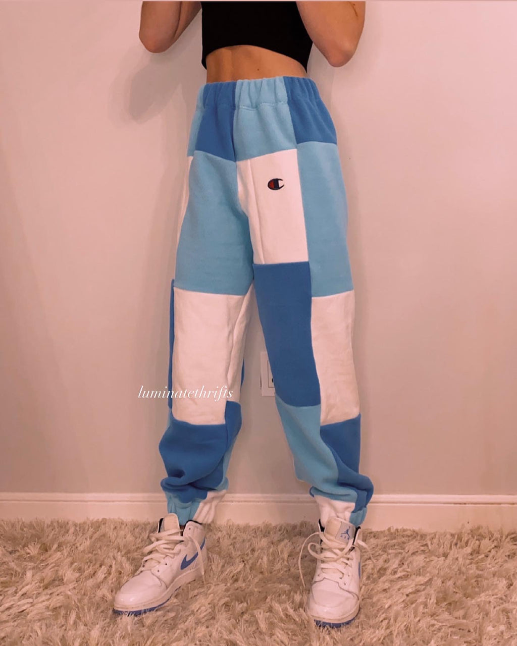(XS-M) Sea Blue Reworked Joggers
