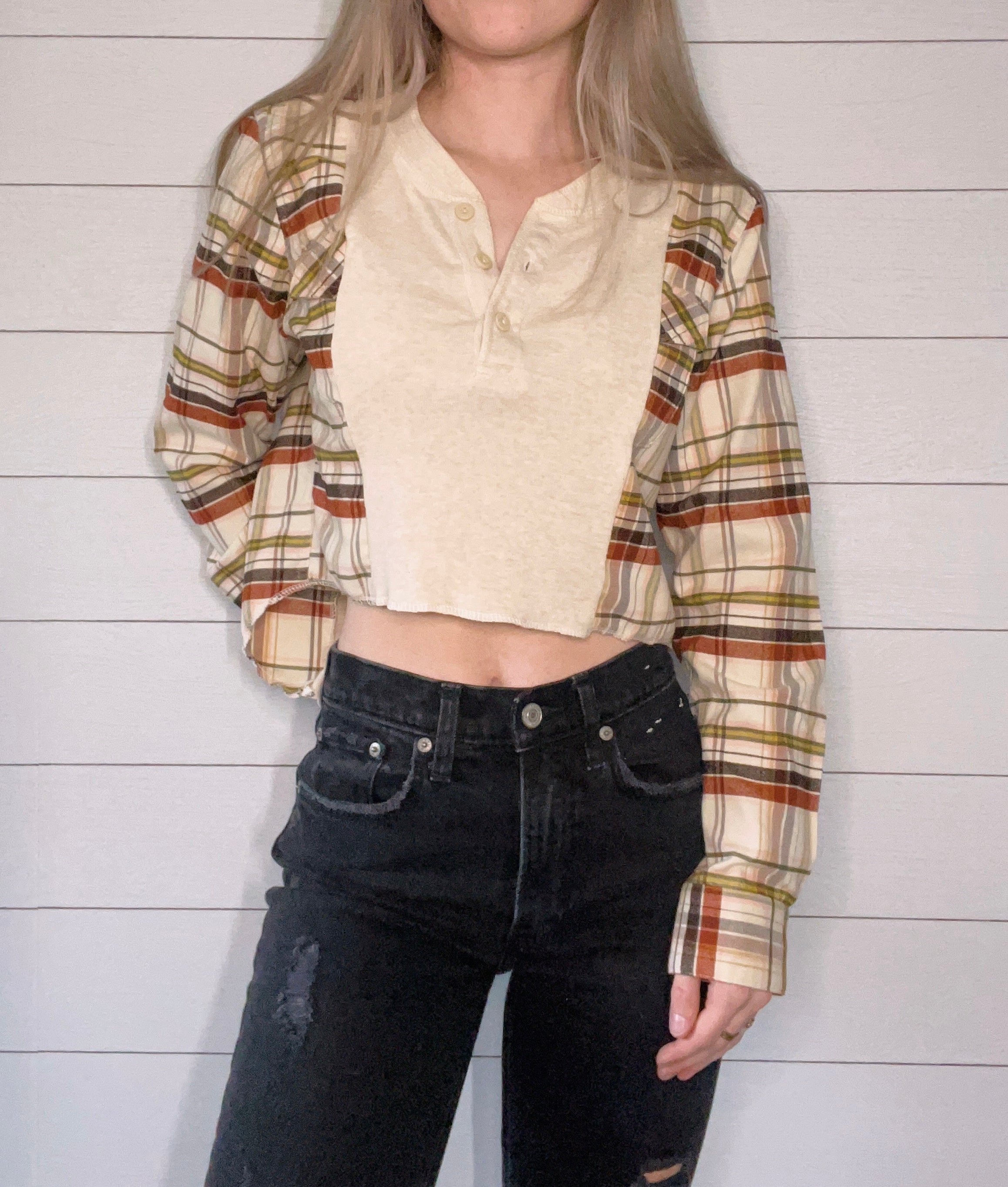 (M) Waffle Henley X Flannel