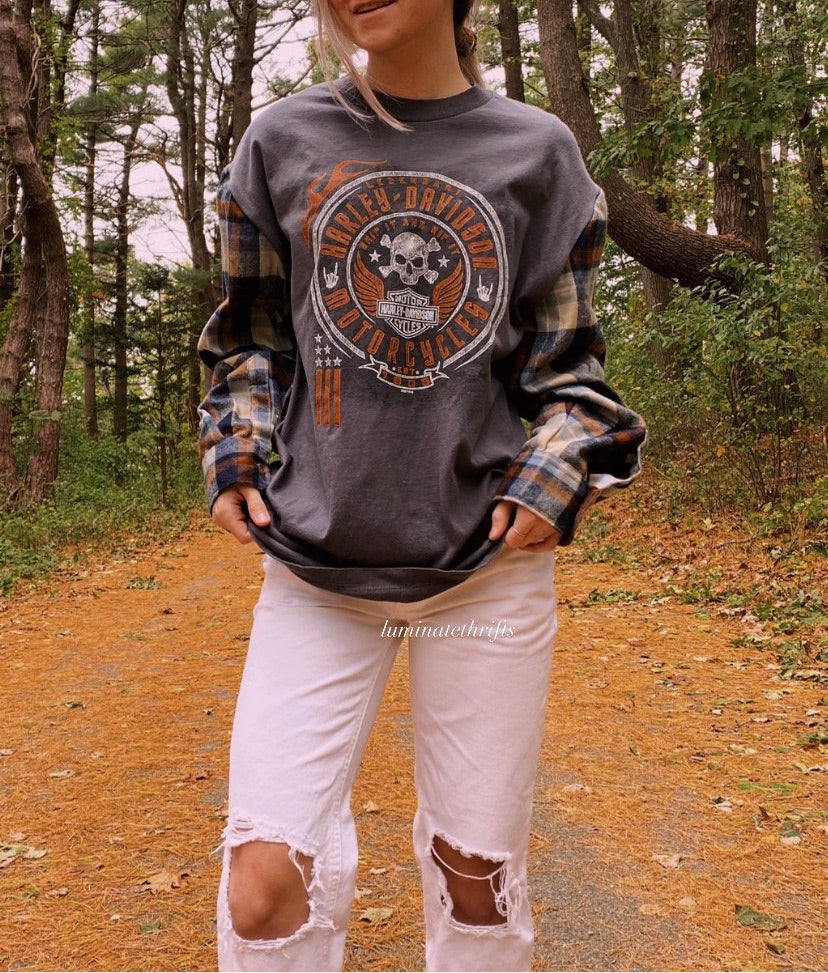 Flannel X Harley Reworked Tee