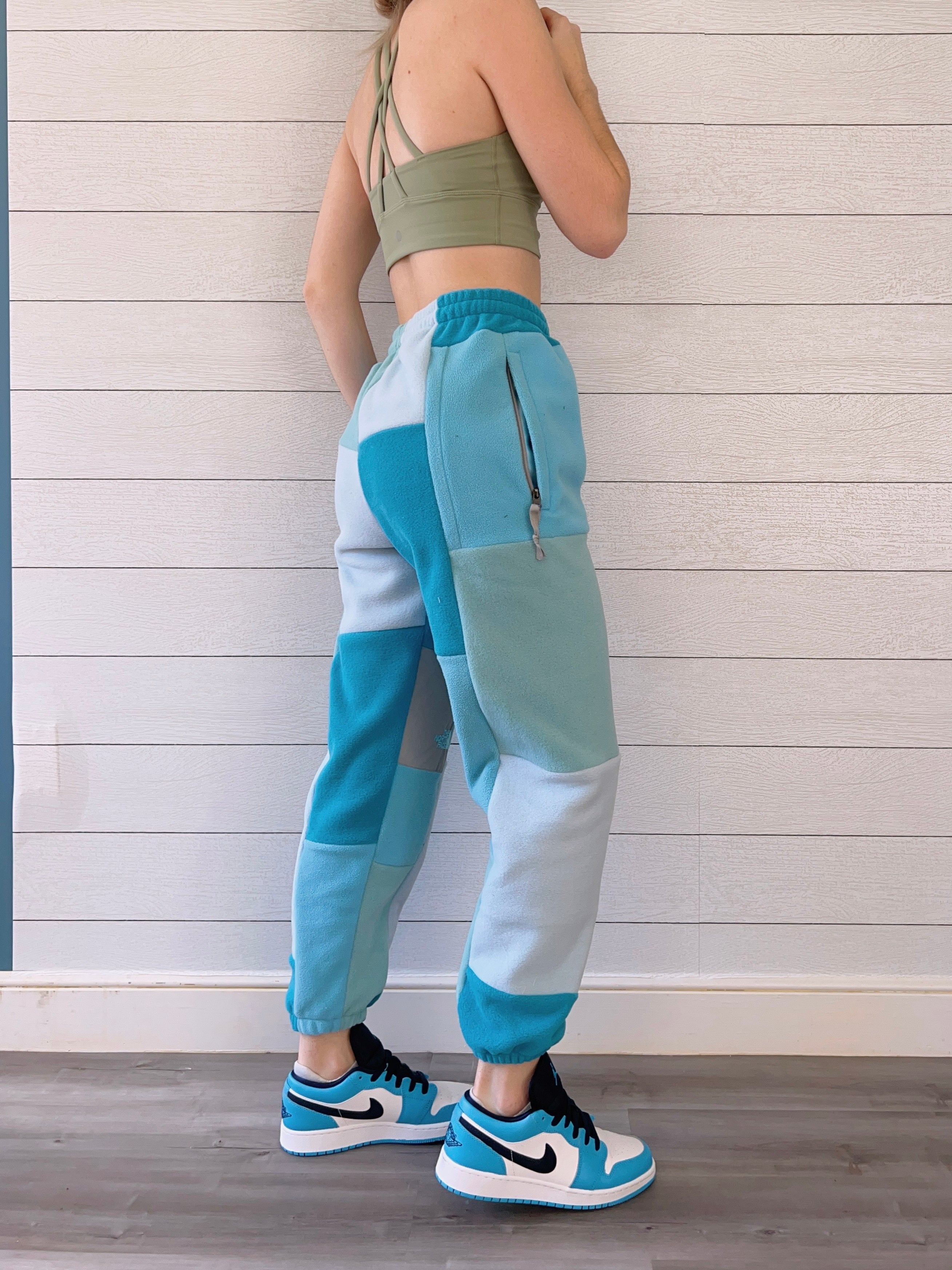(S/M) Sea Blue 1/1 Joggers +zipper pockets