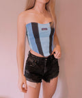 (S/M) Glacier Blue Reworked Bustier