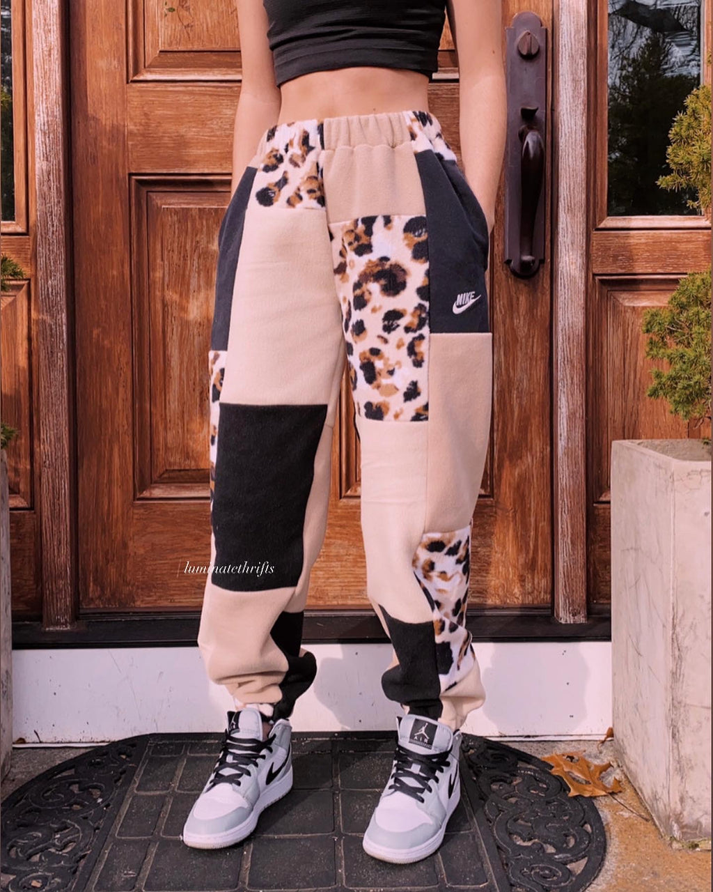 (S/M) Rustic Leopard Reworked Joggers