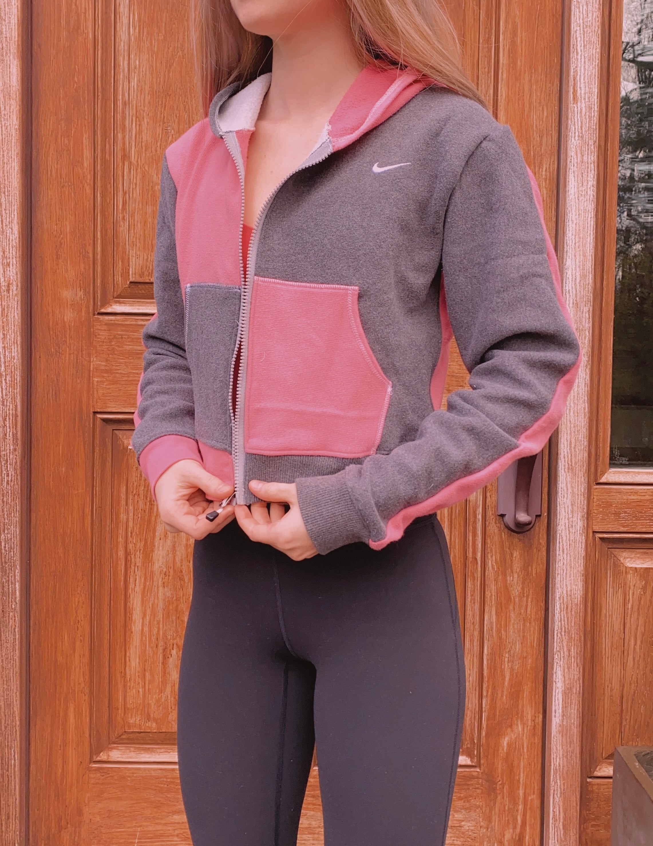 (S/M) Ash Pink Reworked Hoodie