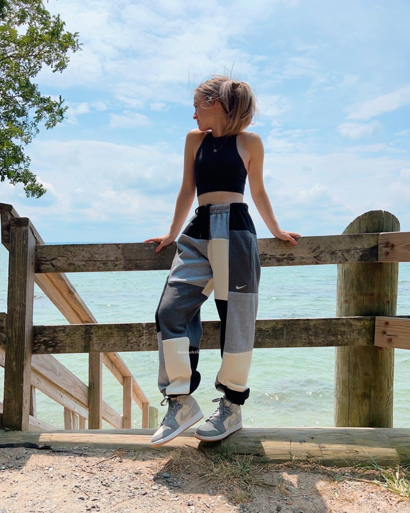 (L/XL) Diamond Reworked Joggers