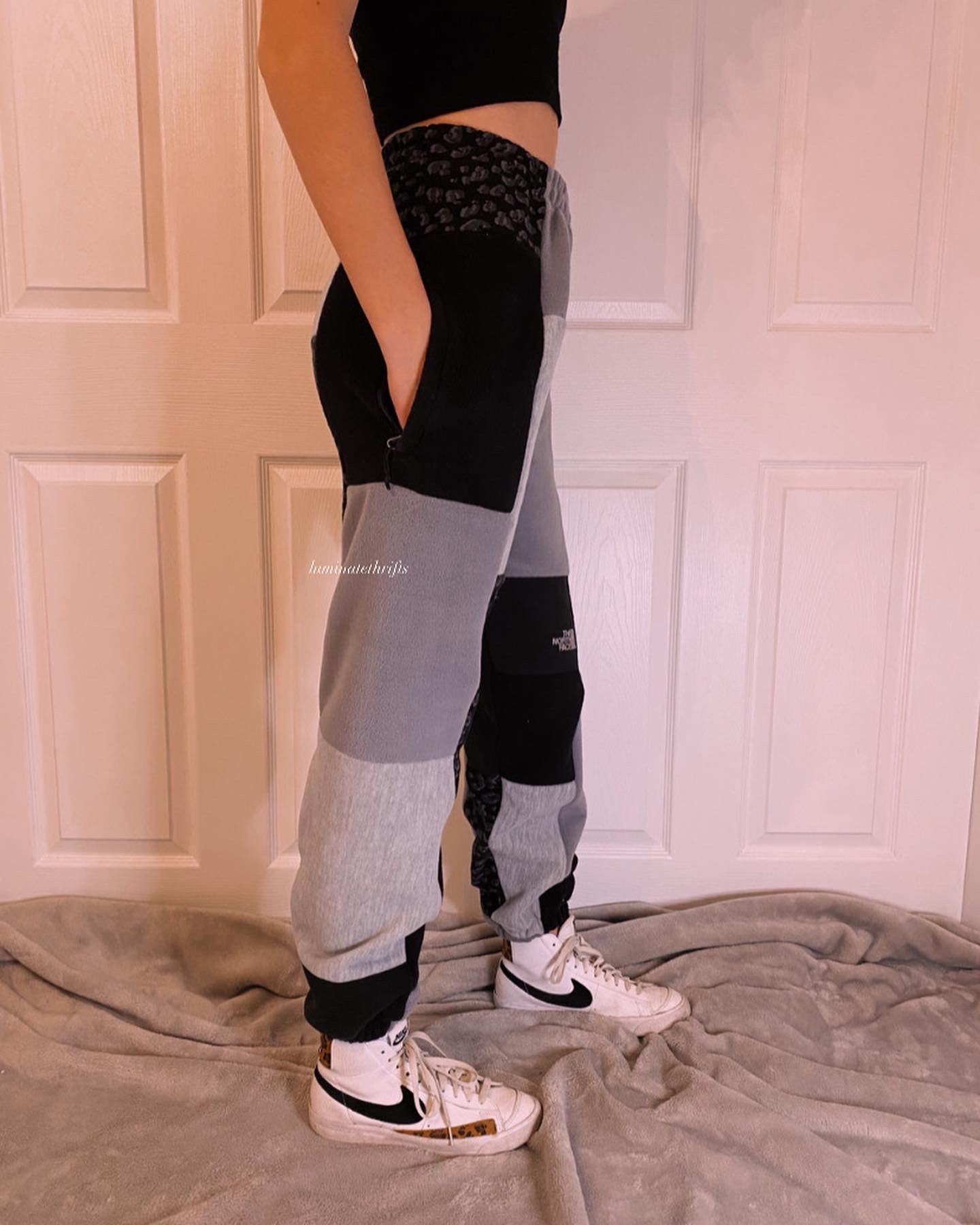 (S/M) Diamond Leopard Reworked Joggers