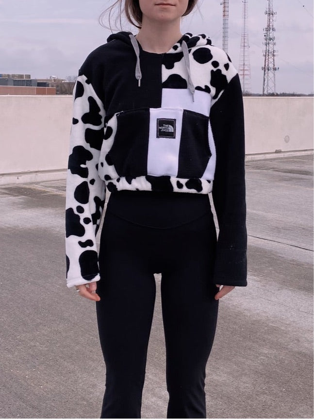 (S/M) Reworked Cow Hoodie
