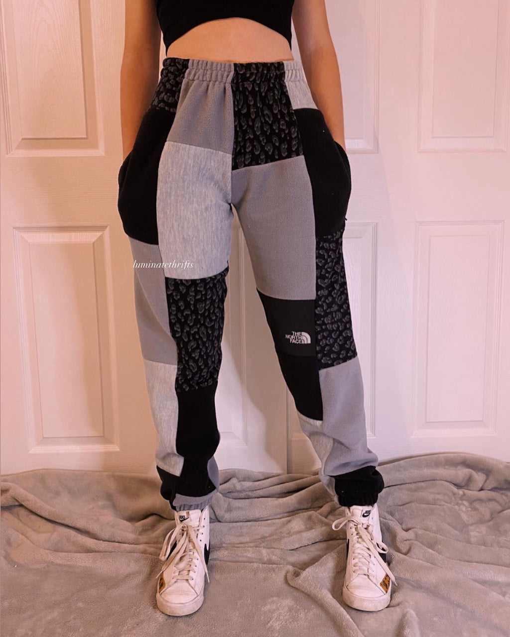 (S/M) Diamond Leopard Reworked Joggers