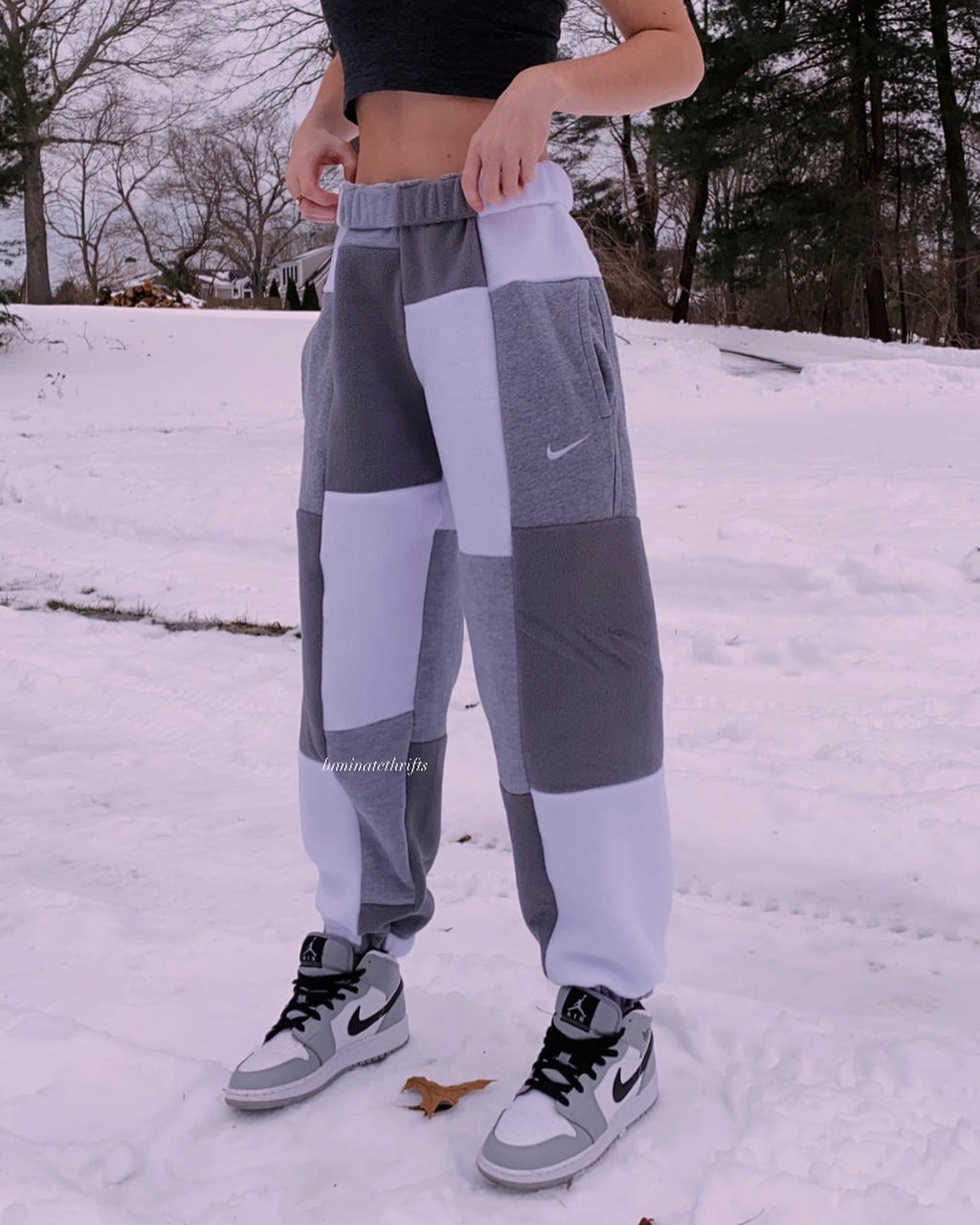 (S/M) Ash Grey Reworked Joggers