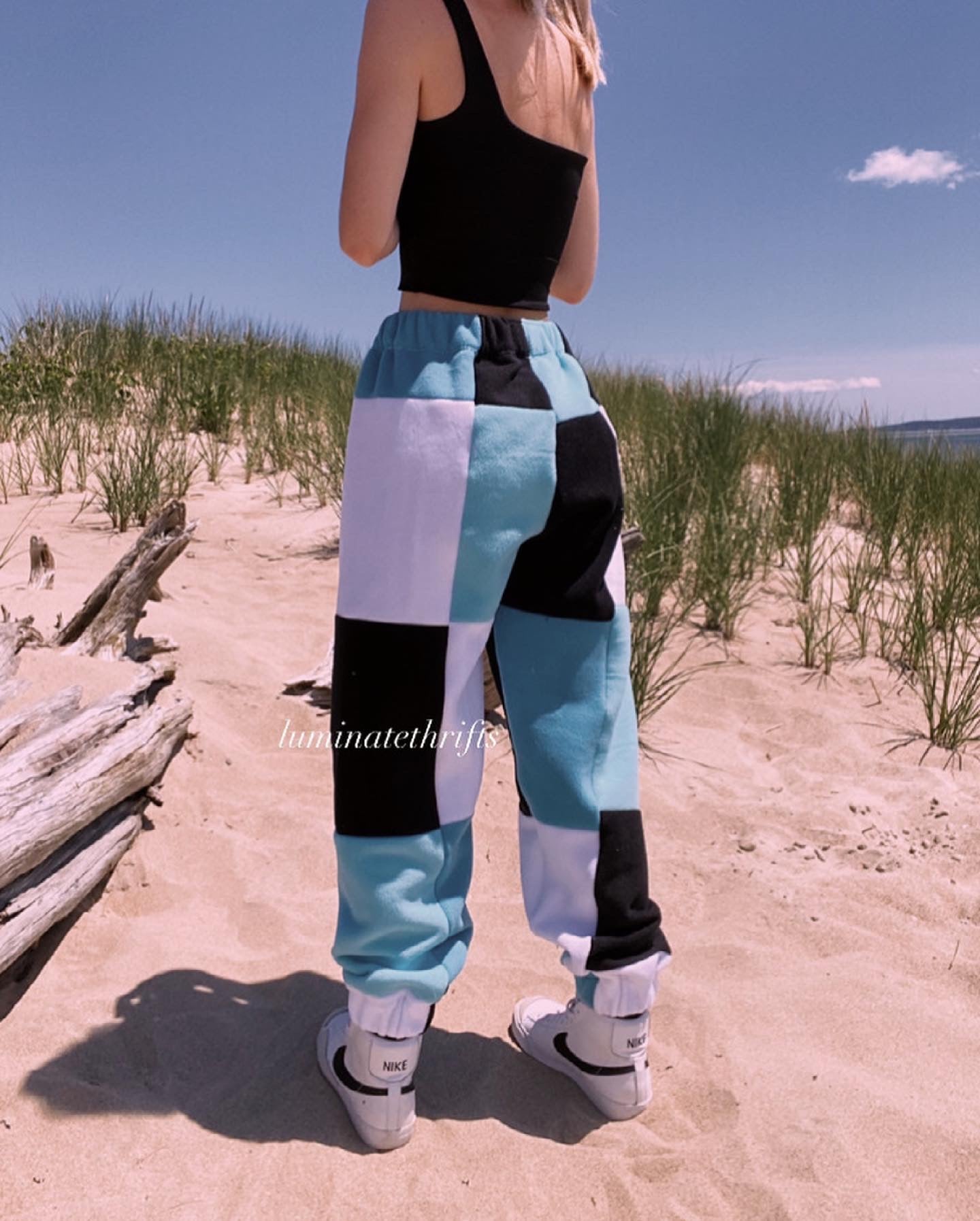 (XS-M) Glacier Blue Reworked Joggers