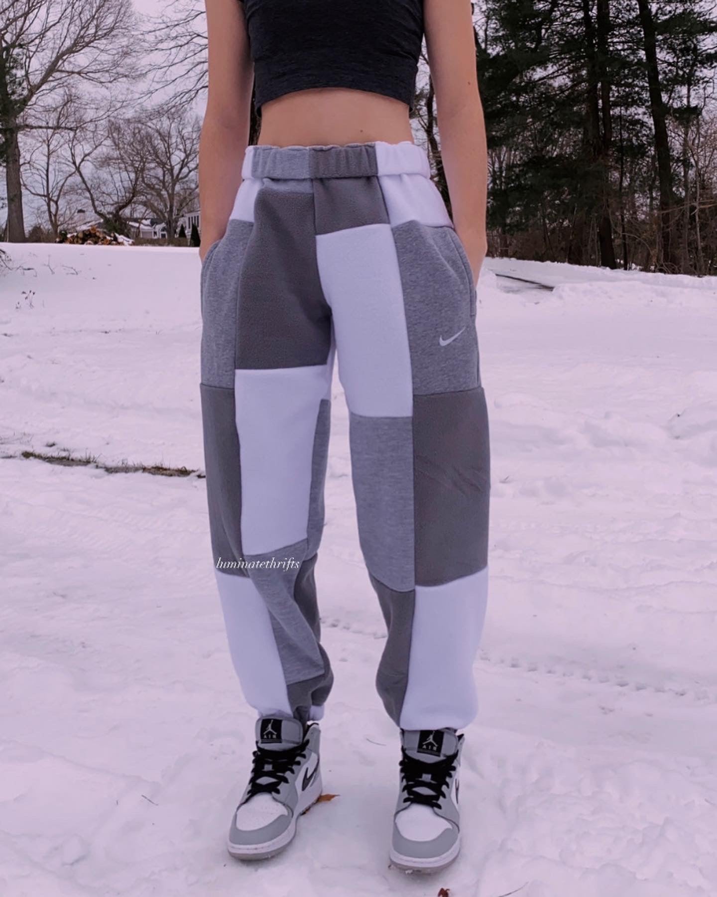 (S/M) Ash Grey Reworked Joggers