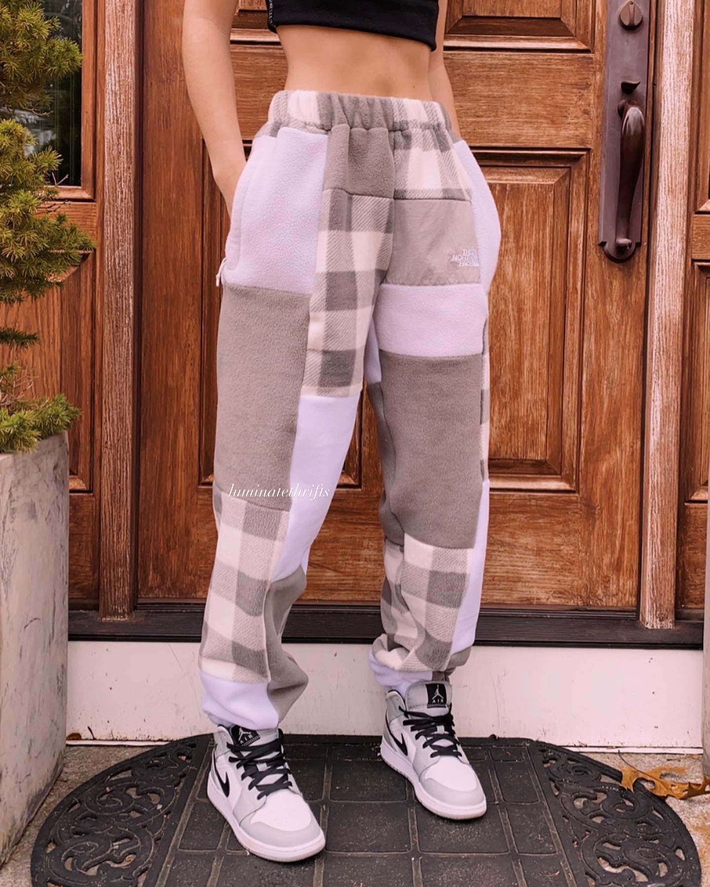 (S/M) Ash Plaid Reworked Joggers