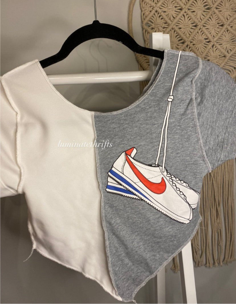 (XS/S) Center Point Sneaker Reworked Open Hem Top