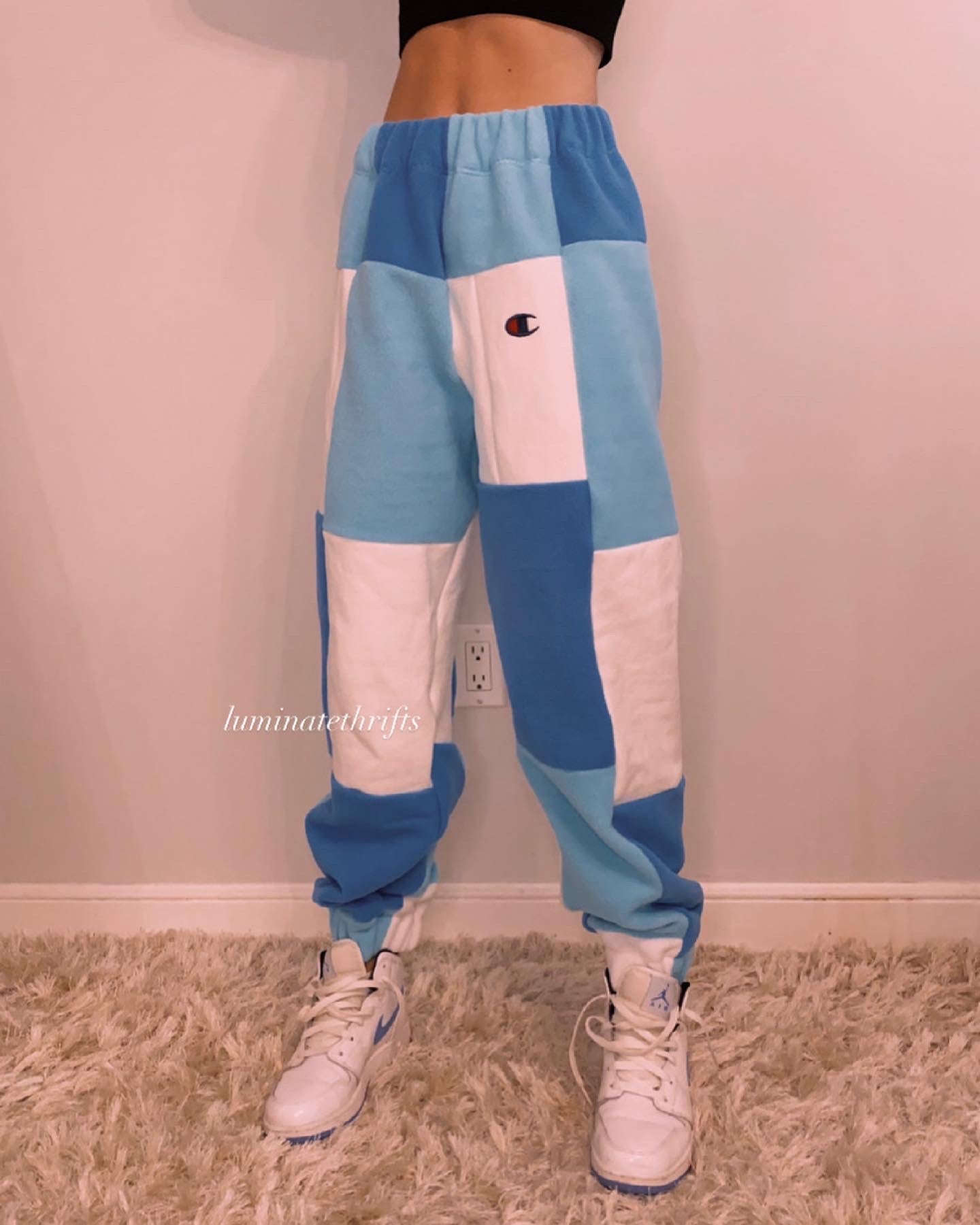 (XS-M) Sea Blue Reworked Joggers