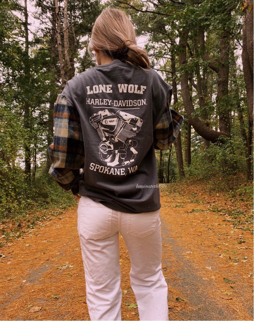 Flannel X Harley Reworked Tee