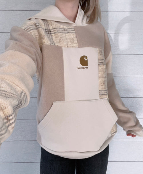 (L) Neutral Flannel 1/1 Hoodie