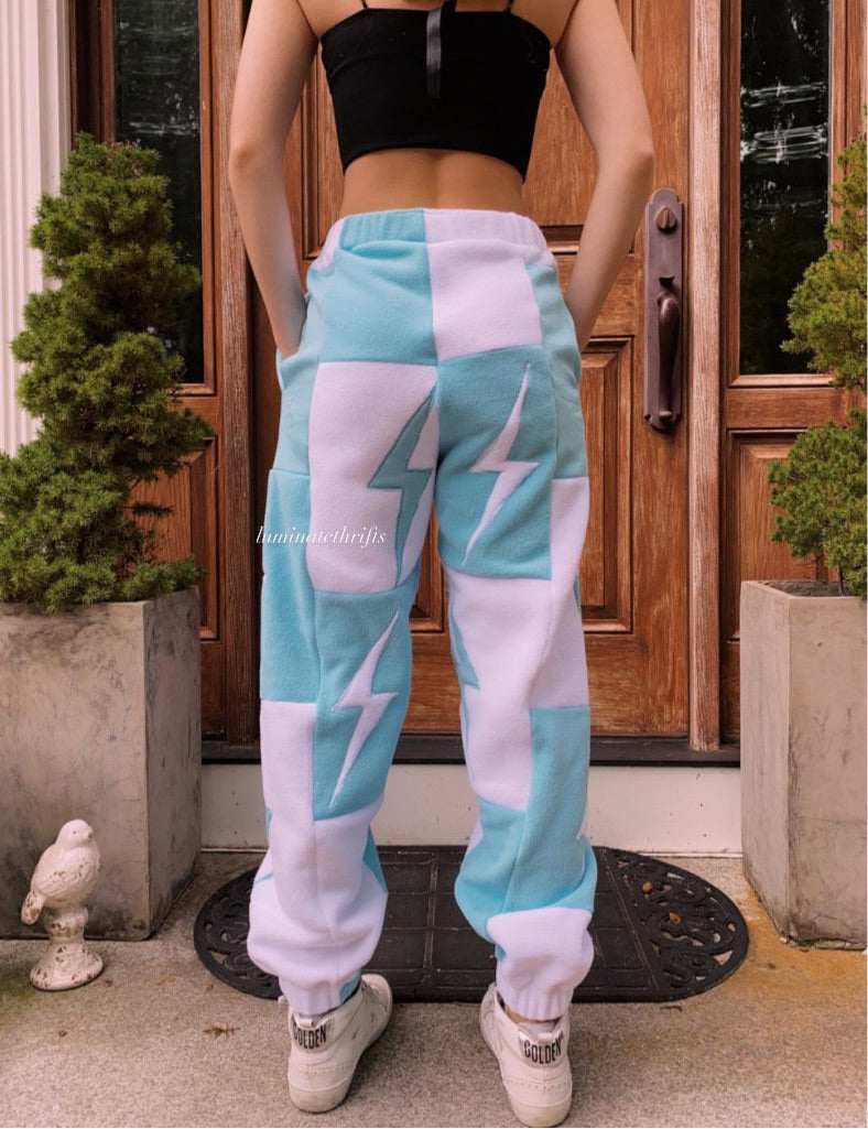 (XS-M) Blue Bolt Reworked Joggers