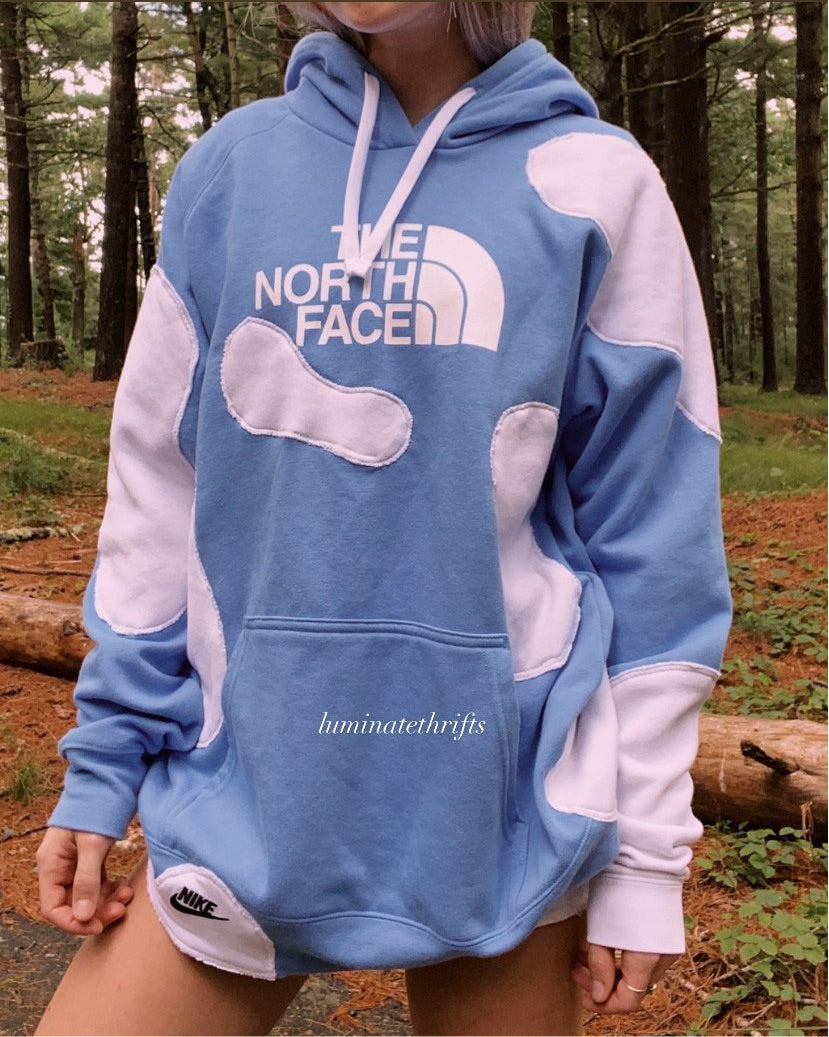 (XL) Blueberry Cow Reworked Hoodie