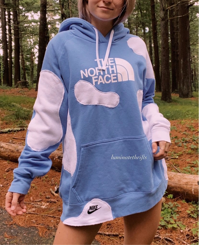 (XL) Blueberry Cow Reworked Hoodie