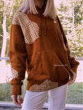 (M/L) Reworked Flannel Cow Hoodie