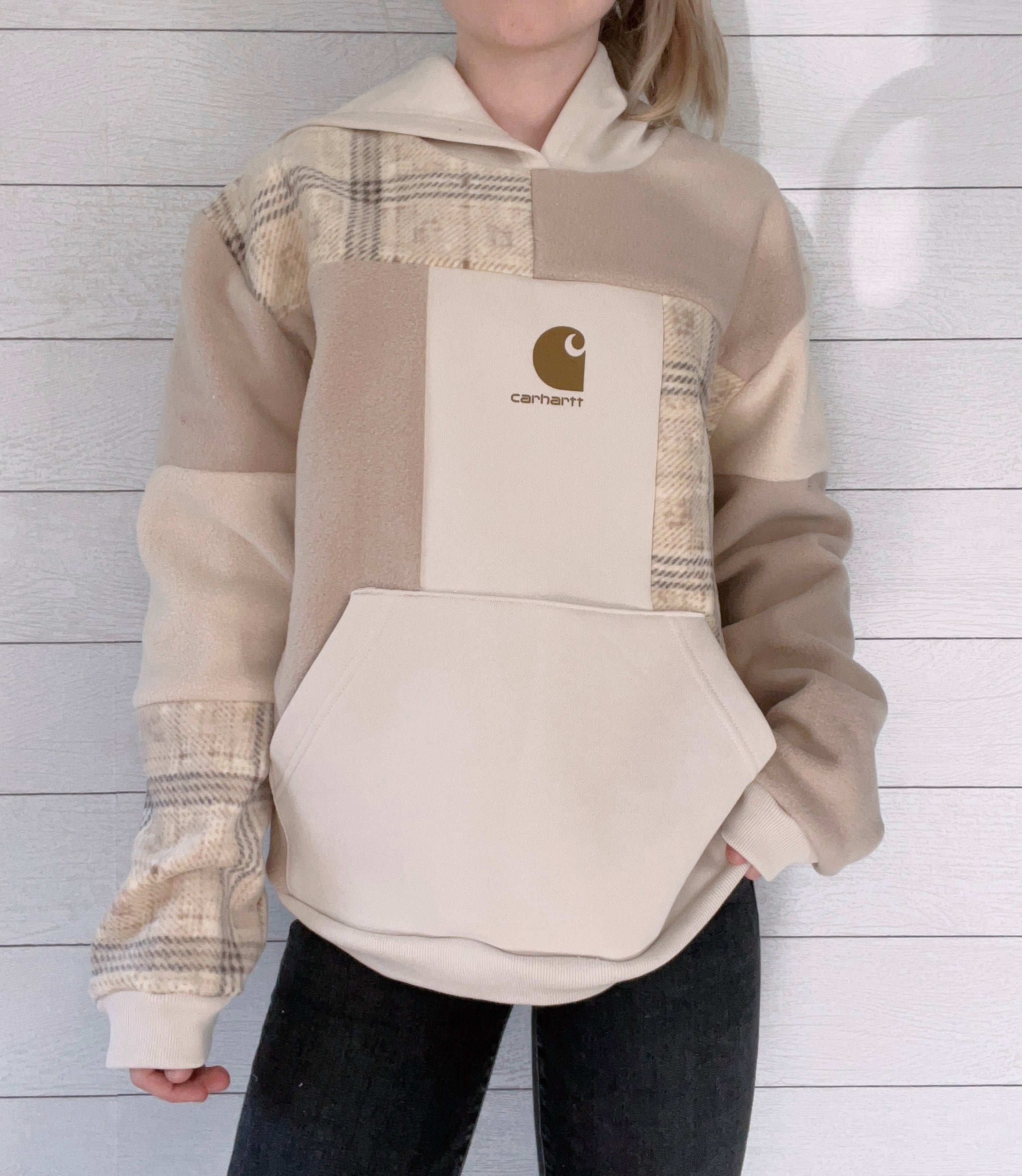 (L) Neutral Flannel 1/1 Hoodie