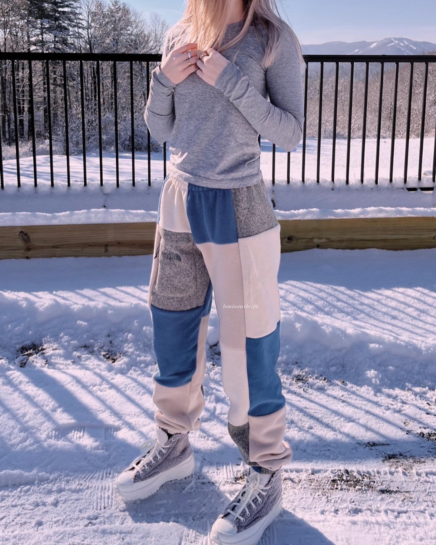 (S/M) Rustic Blue Reworked Joggers