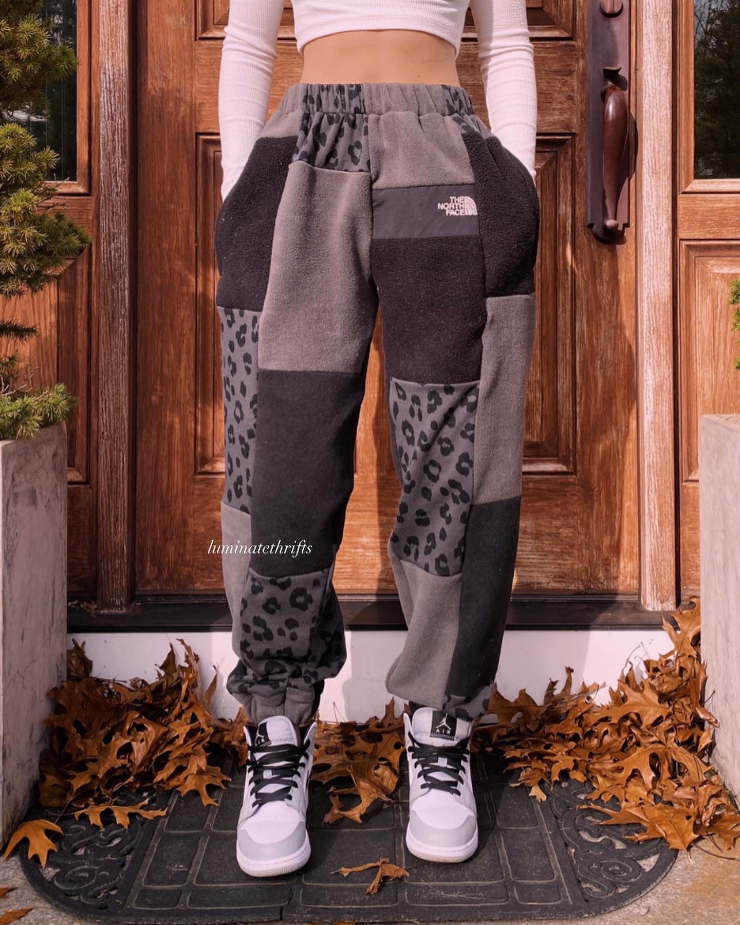 (XS-M) Diamond Leopard Reworked Joggers *+Zipper Pockets*