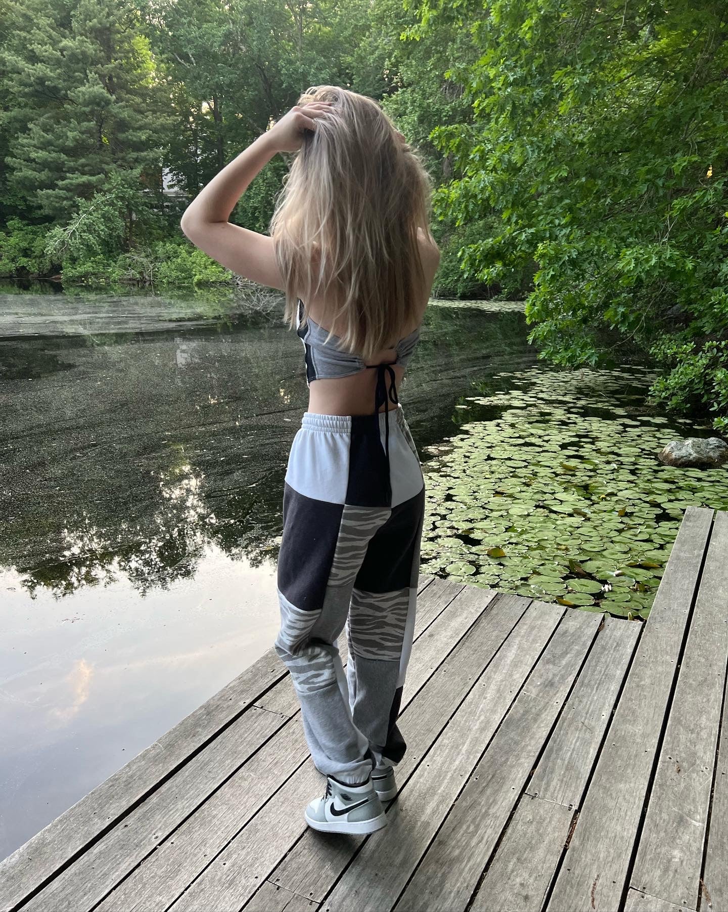 (M/L) Diamond Zebra Reworked Joggers