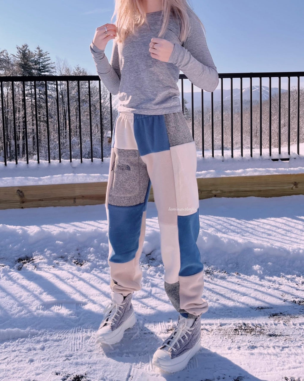 (S/M) Rustic Blue Reworked Joggers