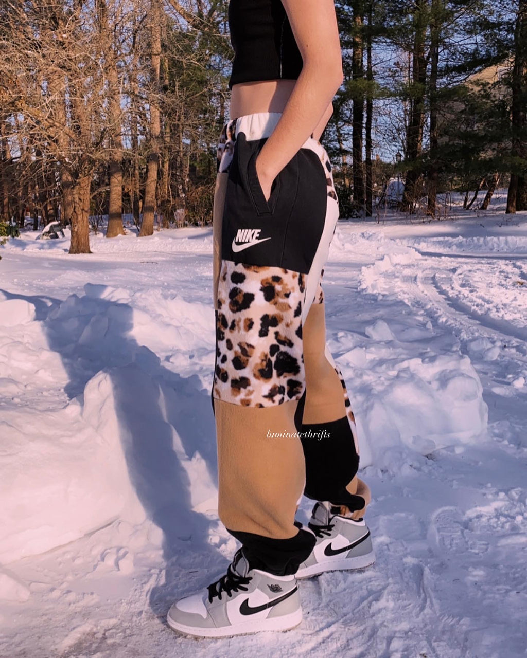 (S/M) Rustic Lynx Reworked Joggers