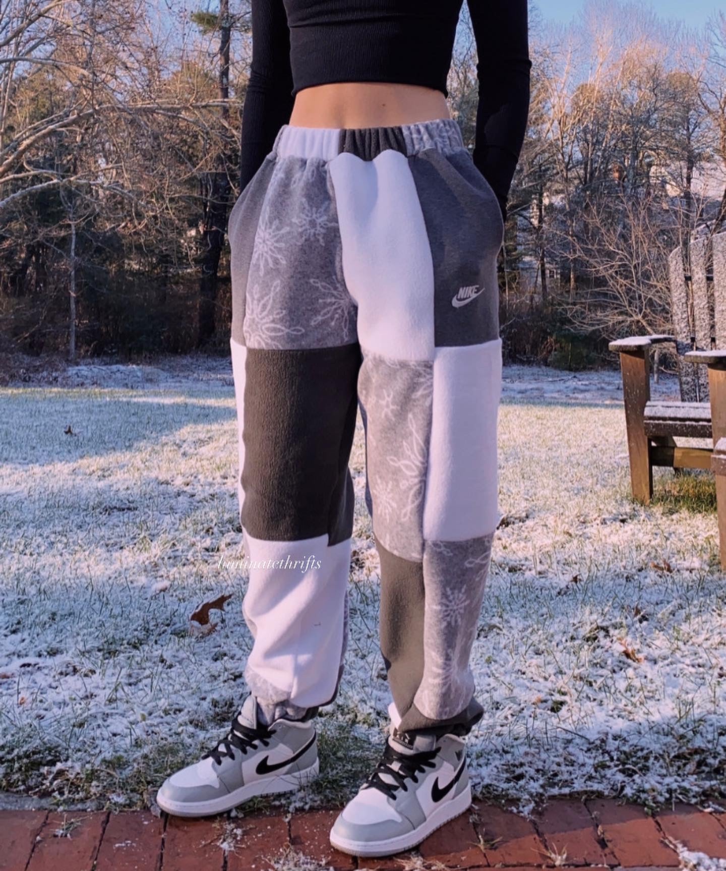 (XS/S) Diamond Snowflake Reworked Joggers