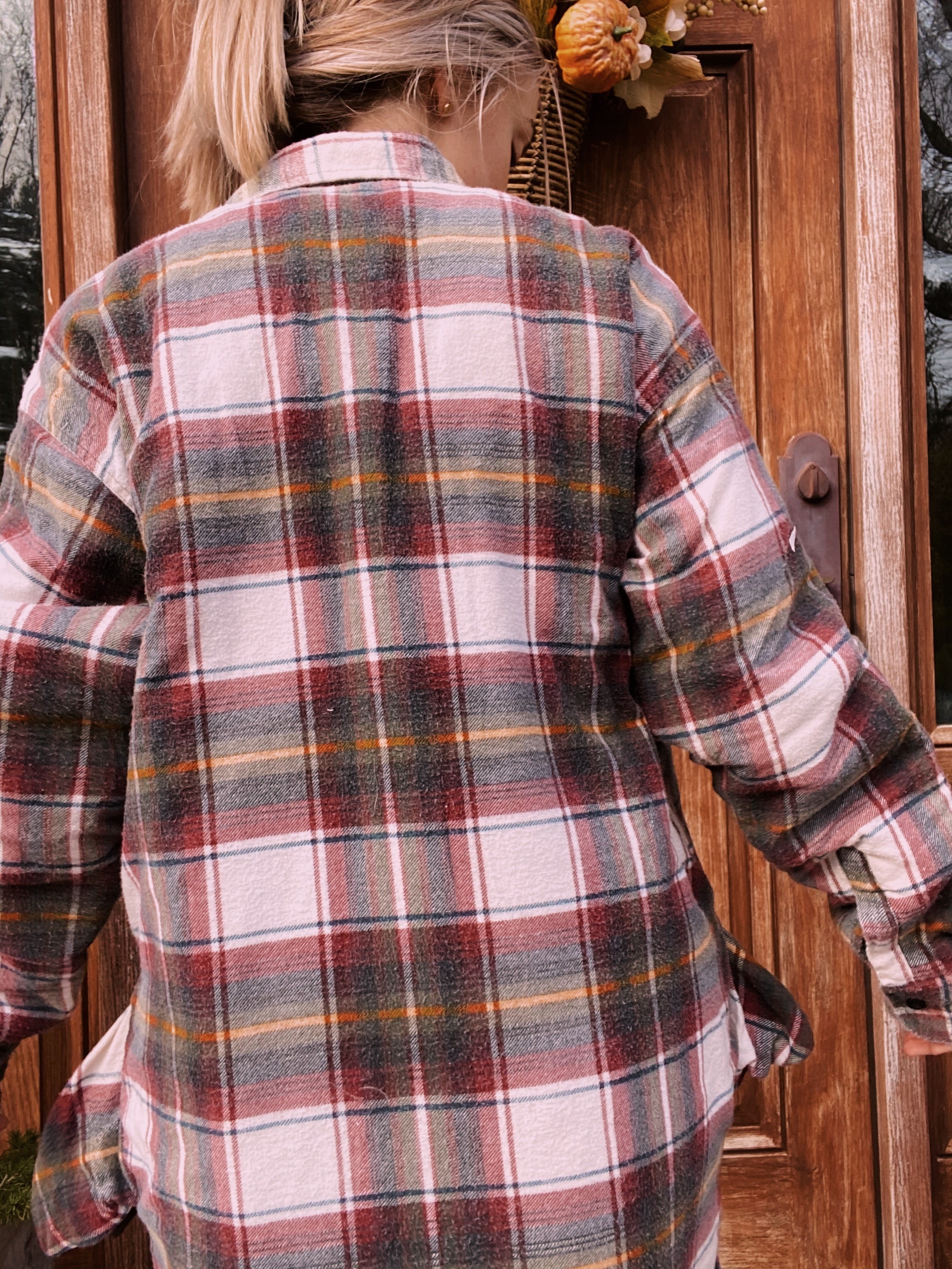 (L/XL) Thermal Zip Up Flannel Jacket