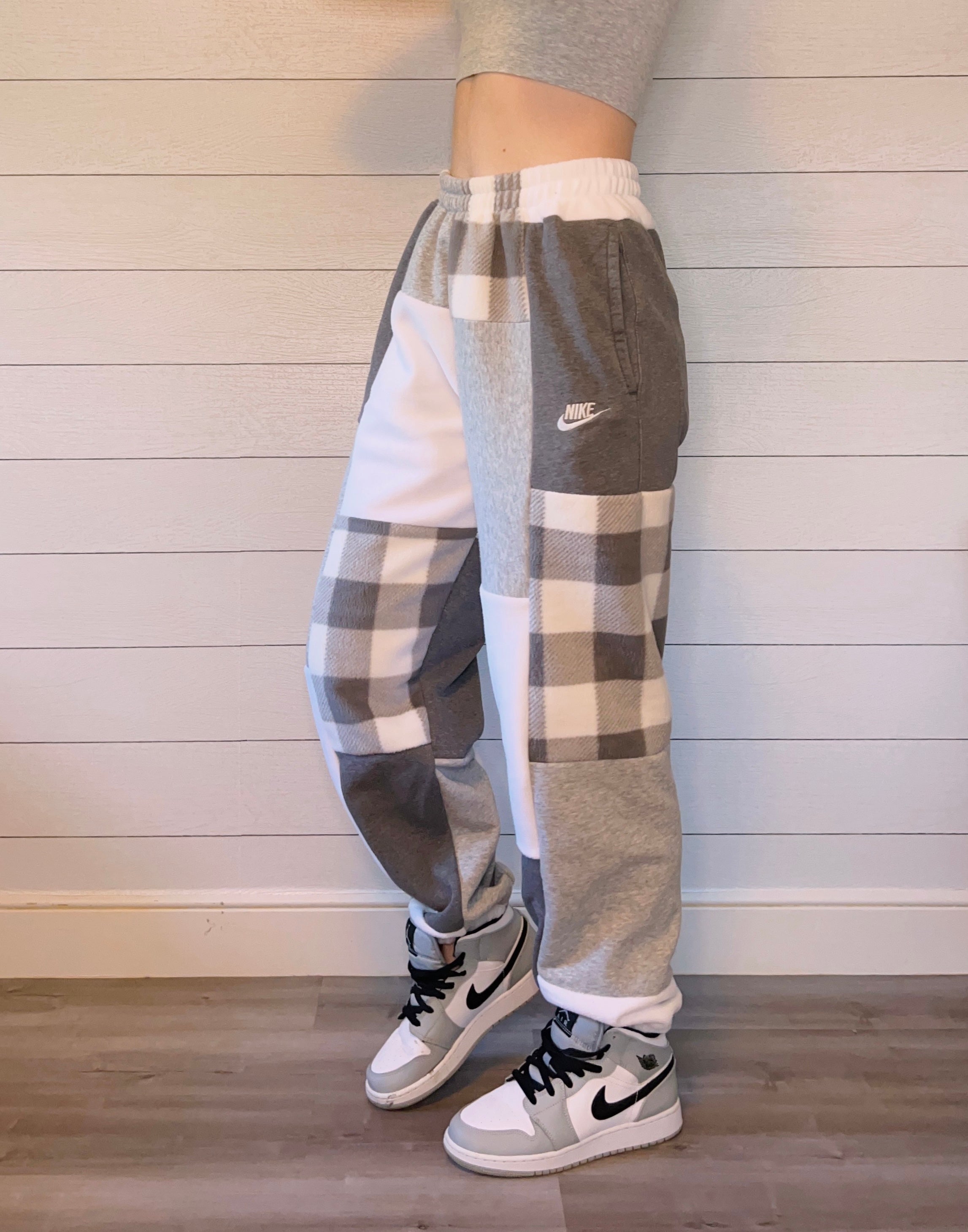 (S/M) Ash Plaid 1/1 Joggers +pockets