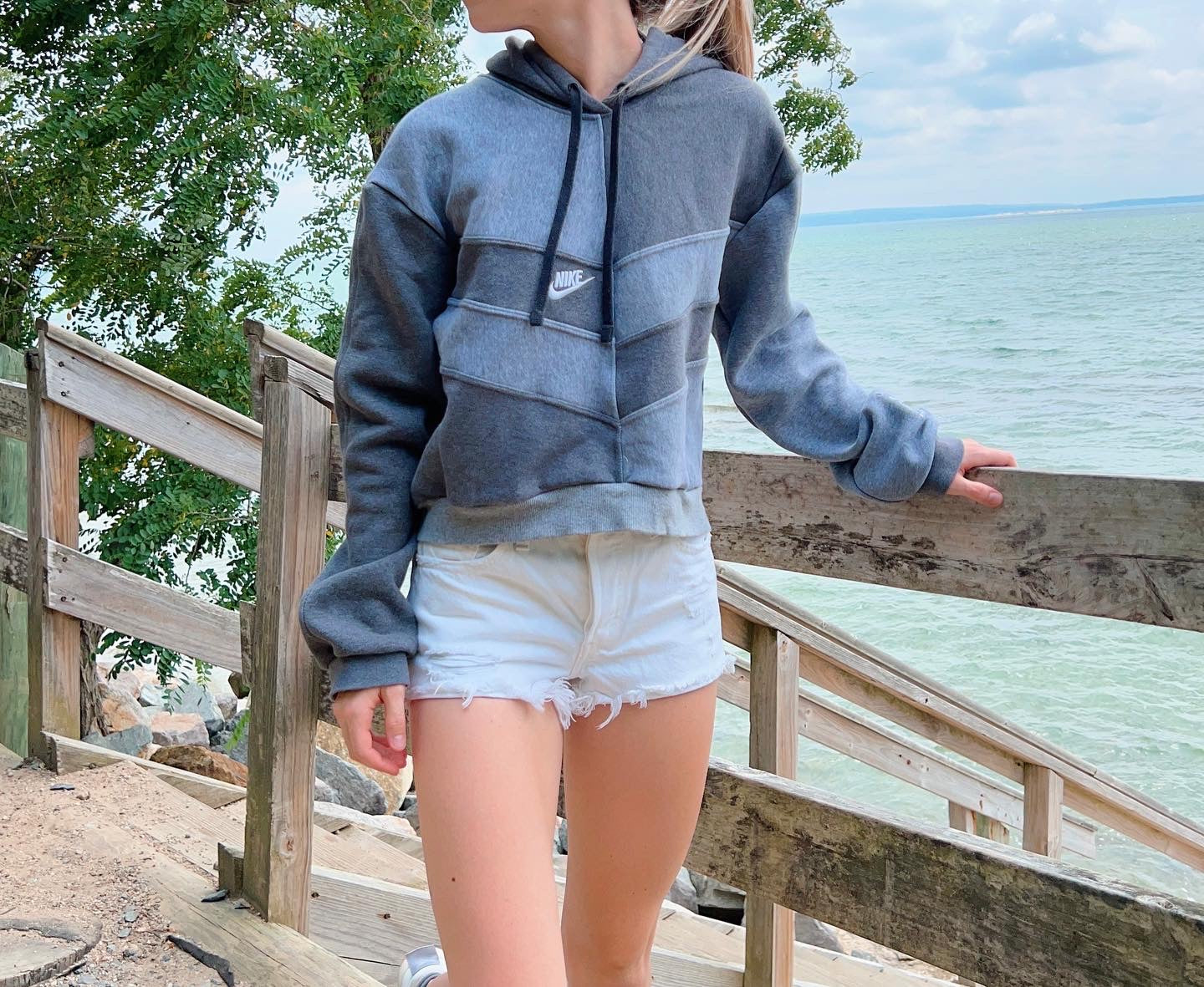 (L) Grey Scale Point Reworked Hoodie