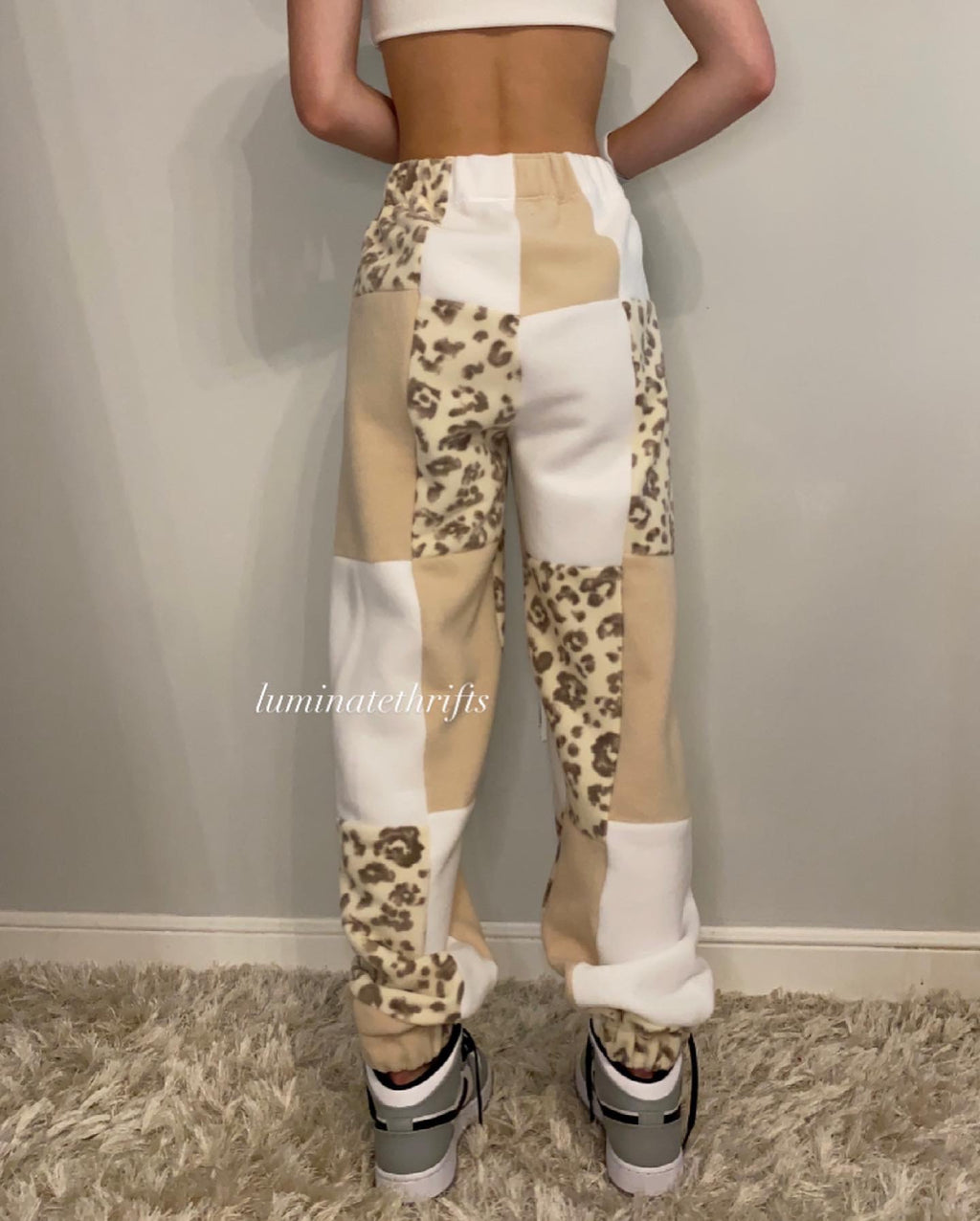 (XS-M) Special Edition Neutral Leopard Reworked Joggers