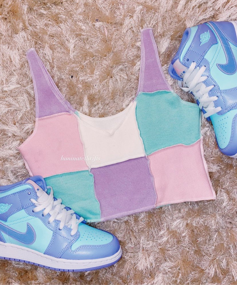 Pastel Plum Reversible Reworked Matching Tank Top