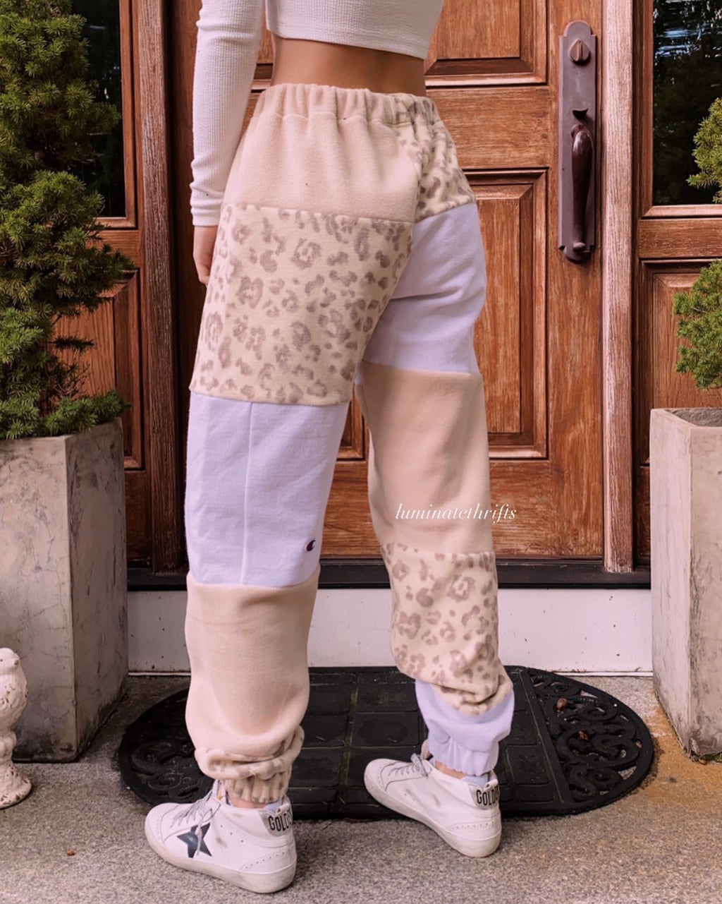 (XS-M) Neutral Leopard Reworked Joggers