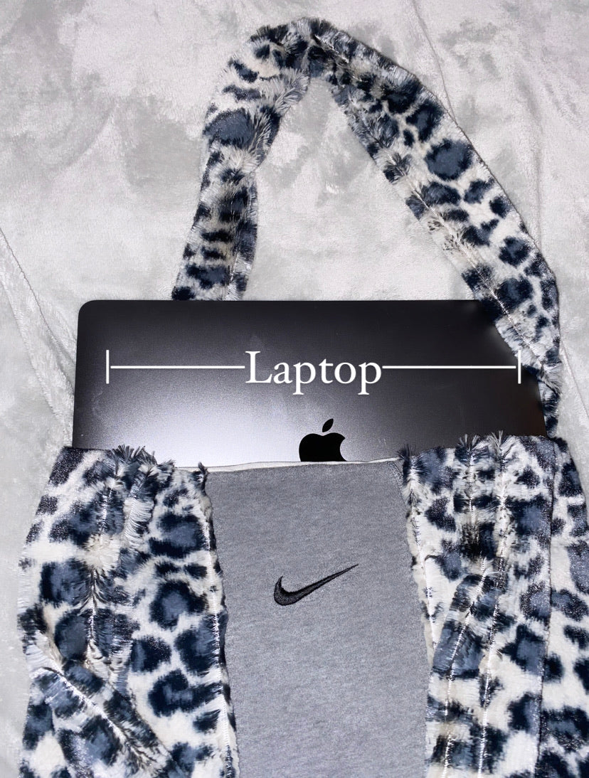 Reworked Leopard Fluffy Tote