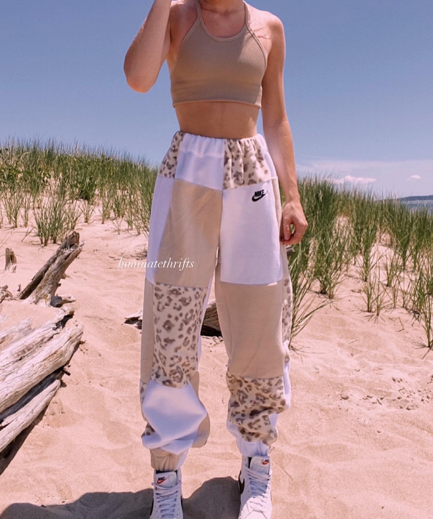 (XS-M) Special Edition Neutral Leopard Reworked Joggers