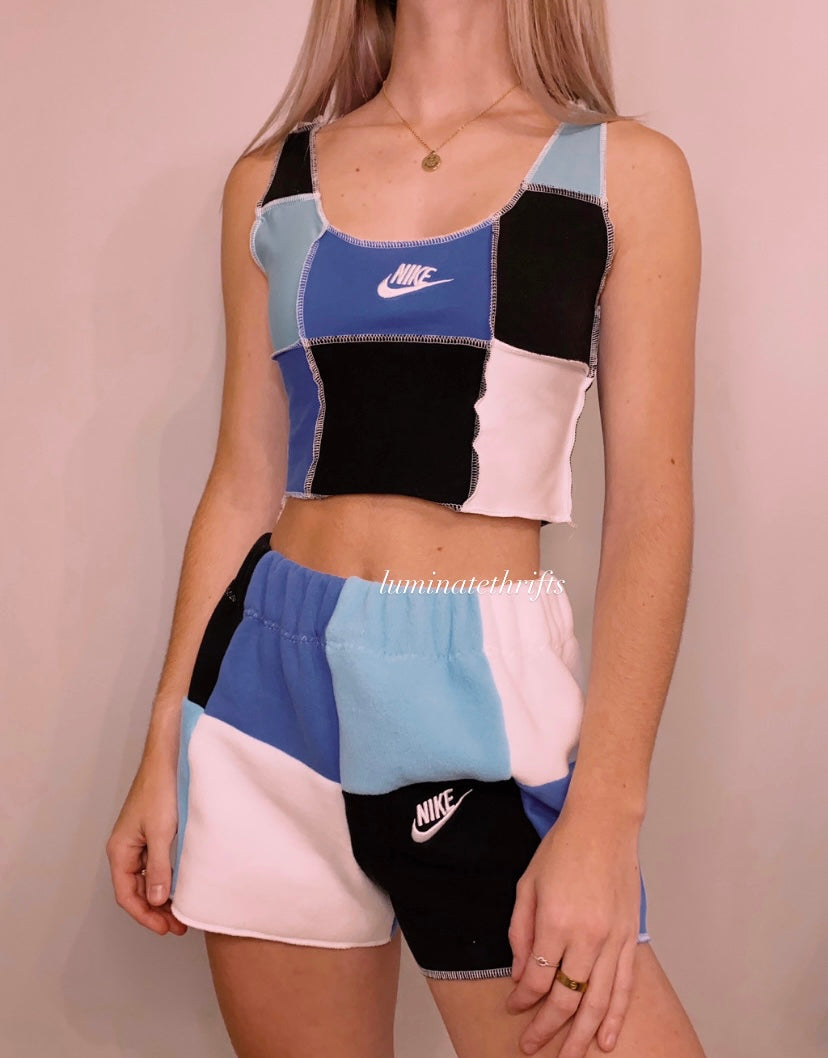 (XS-M) Glacier Blue Reworked Shorts Set