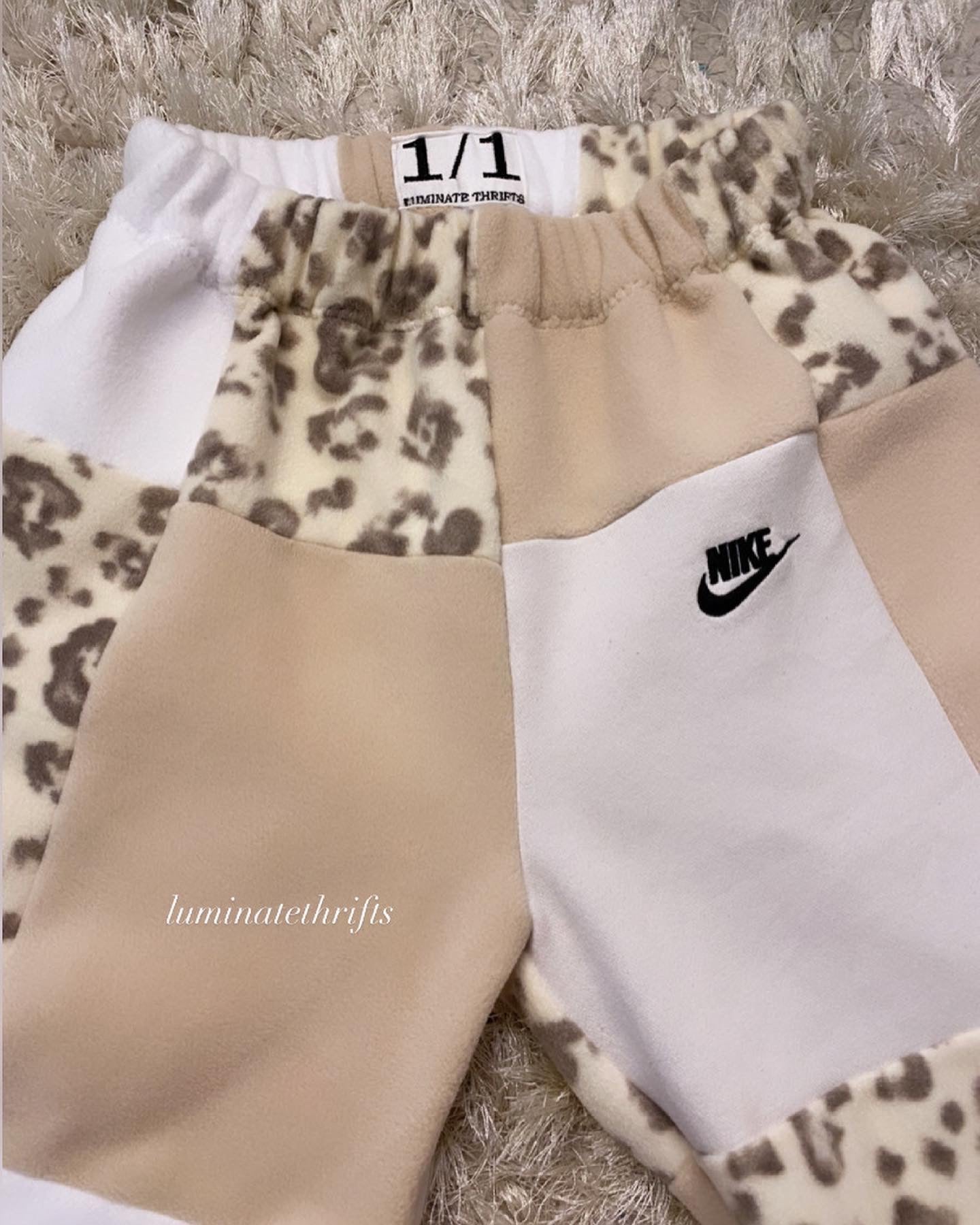 (XS-M) Special Edition Neutral Leopard Reworked Joggers