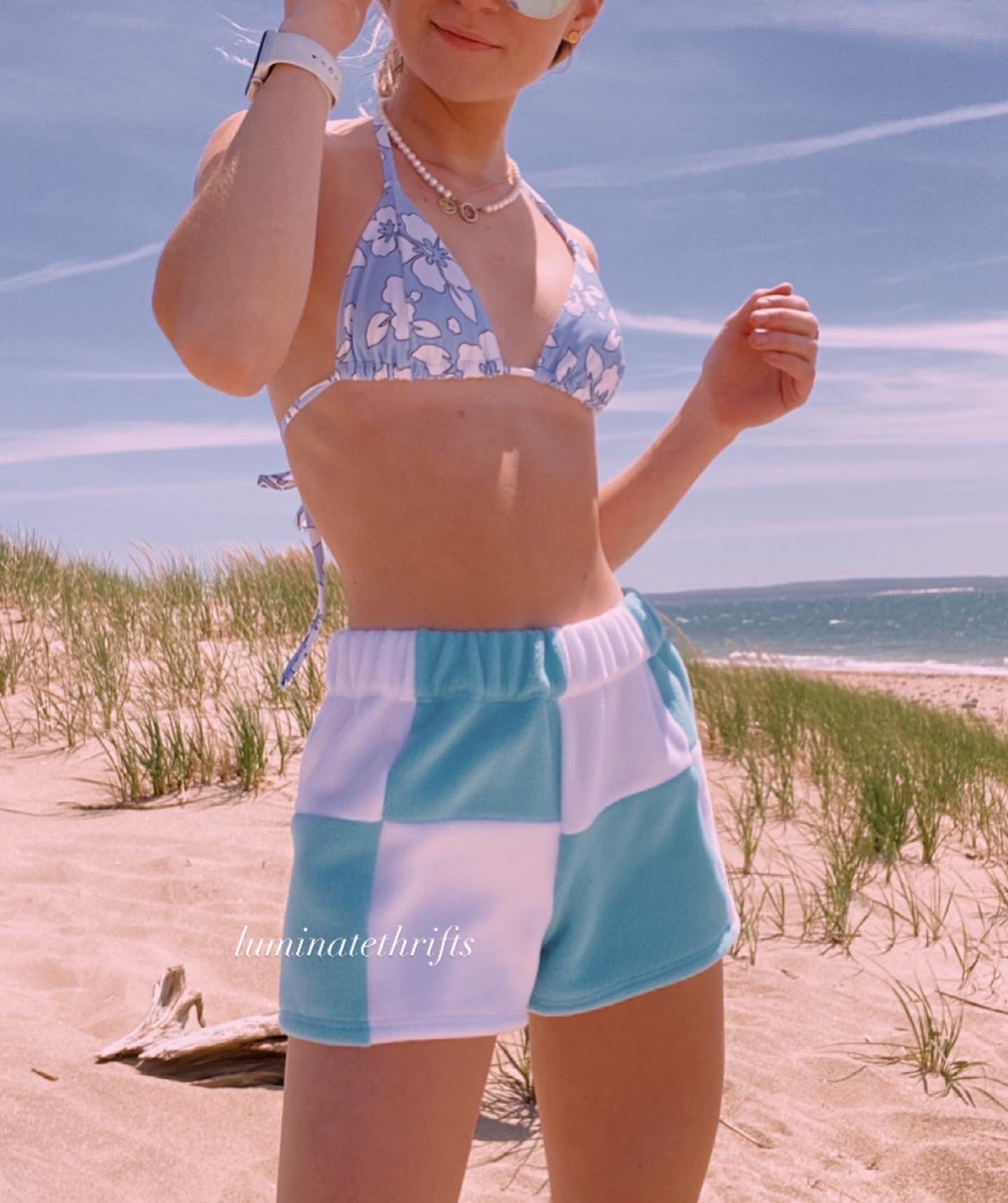 Sea Blue Colorblock Shorts