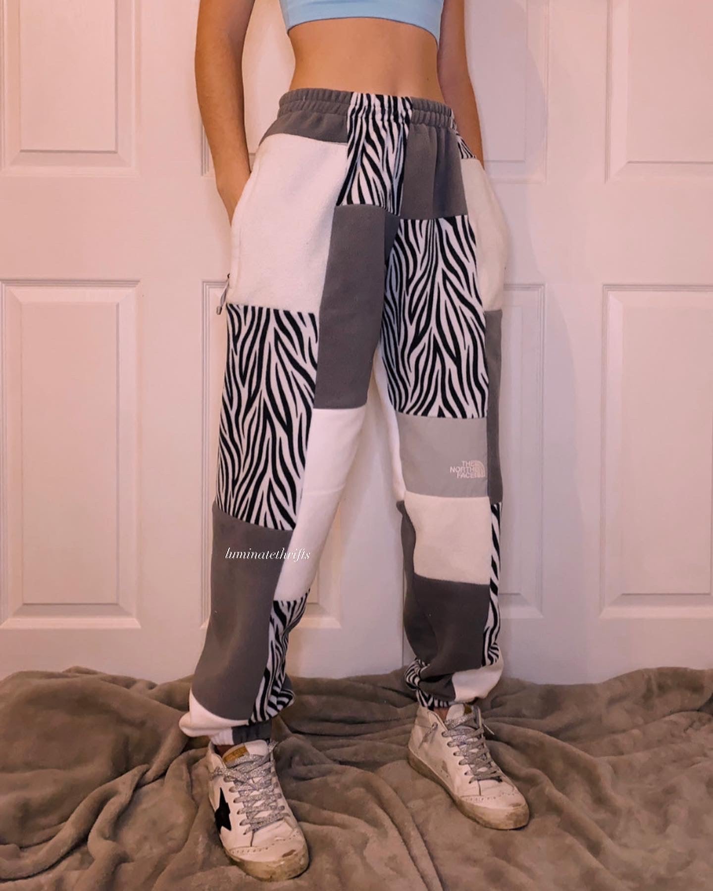 (S/M) Diamond Zebra Reworked Joggers