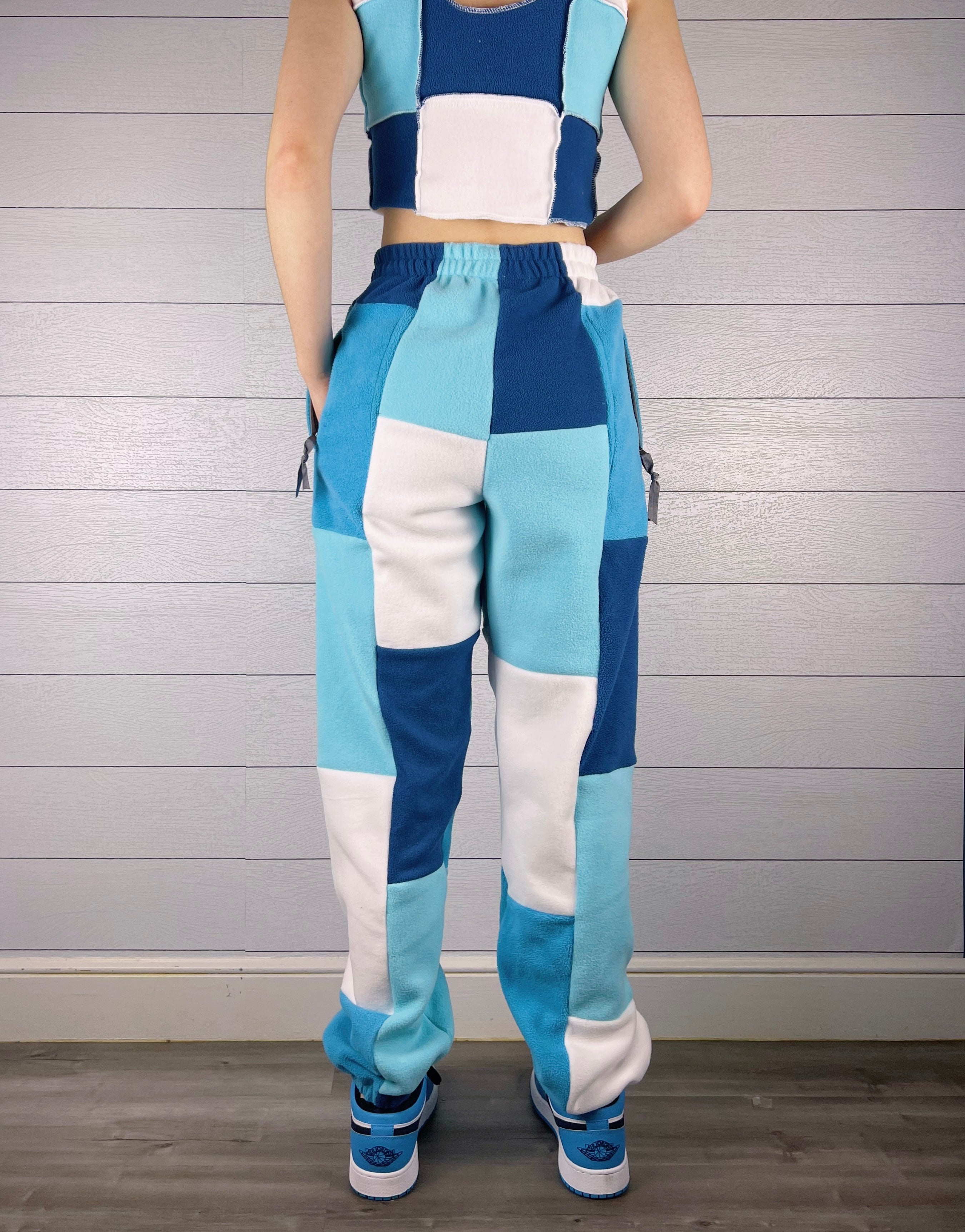 (S/M) Sea Blue 1/1 Joggers +zipper pockets