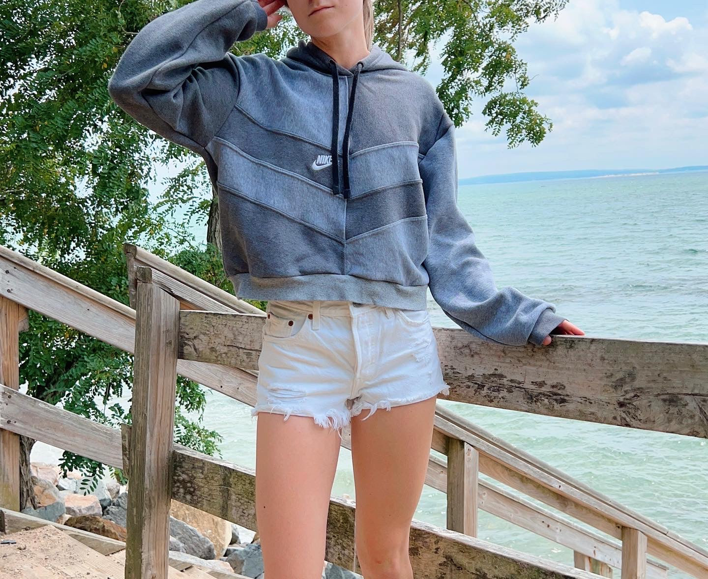 (L) Grey Scale Point Reworked Hoodie